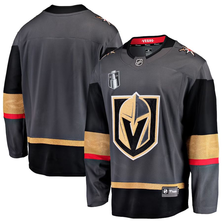 Men Vegas Golden Knights Fanatics Branded Black 2023 Stanley Cup Final Alternate Breakaway NHL Jersey